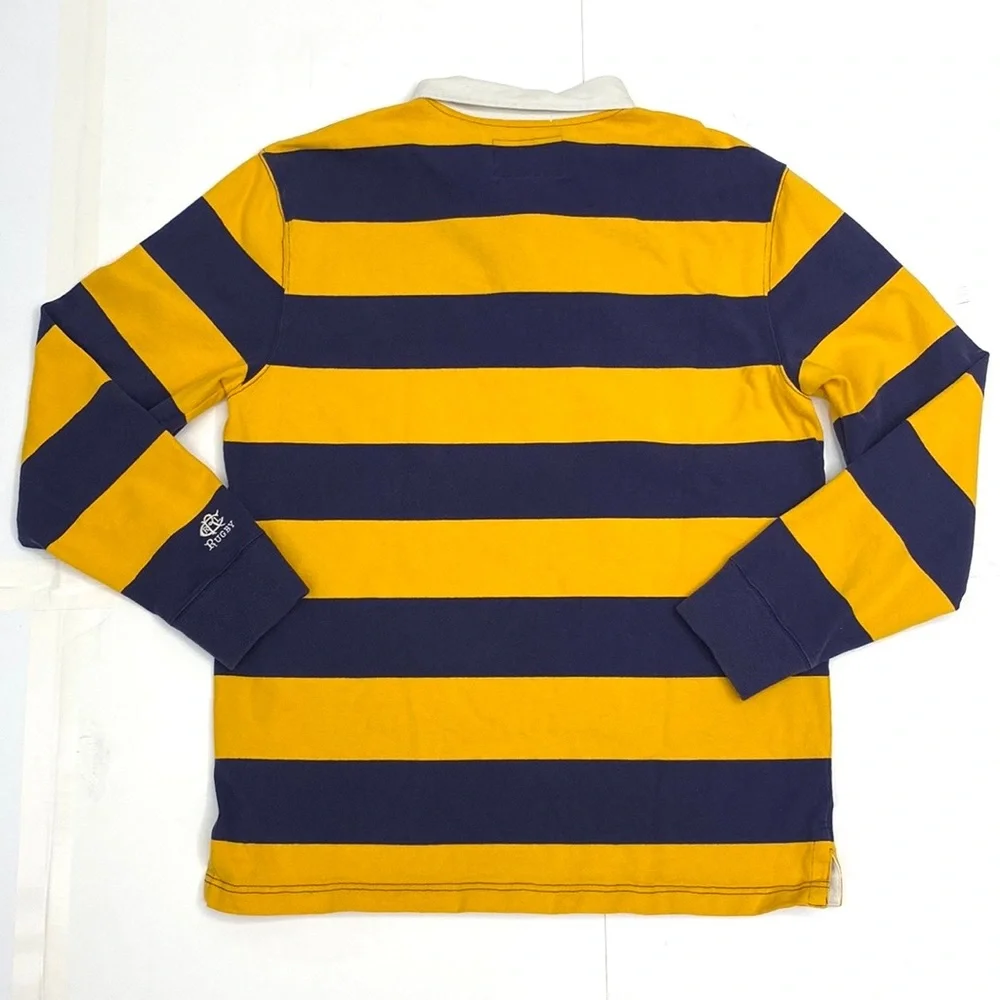 Rugby Ralph Lauren Men's Blue/Gold Striped Rugby Jersey Authentic XXL